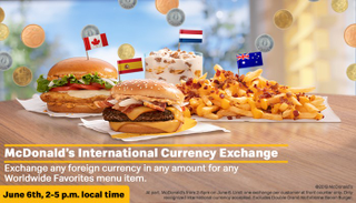 Illustration for article titled McDonald’s will take your foreign currency loose change and give you a sandwich